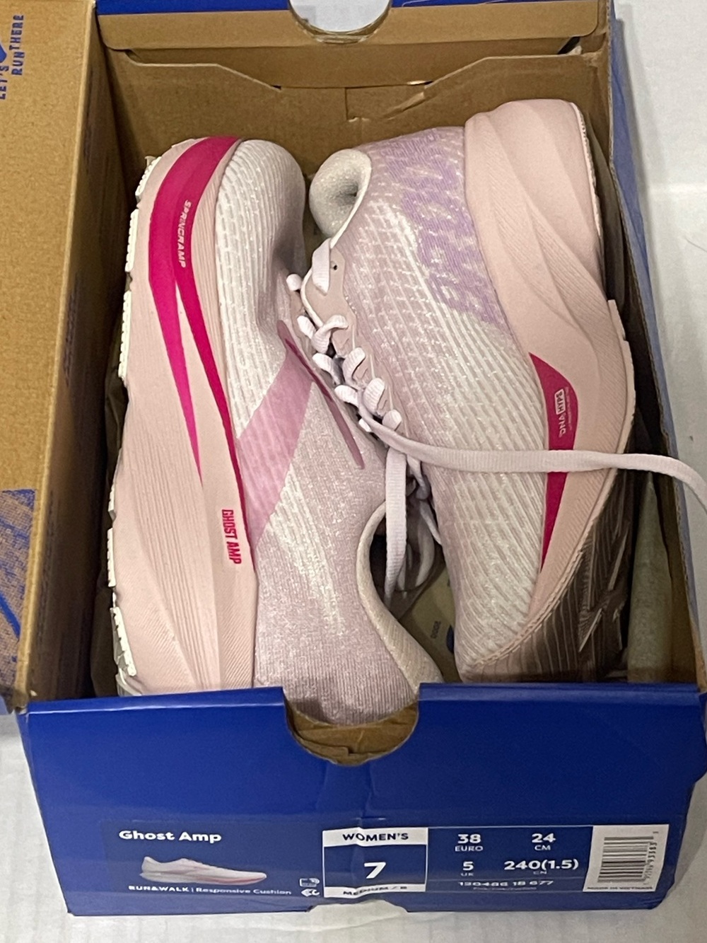 Brooks Ghost Amp - Women’s 7 - Pink/Pink/Fuchsia - 6.4 miles